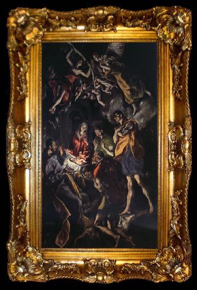 framed  El Greco Adoration of the Shepherds, ta009-2
